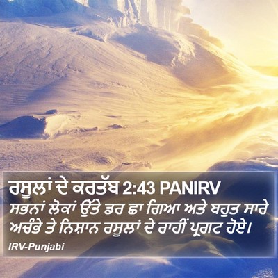 ਰਸੂਲਾਂ ਦੇ ਕਰਤੱਬ 2:43 PANIRV Bible Verse Image