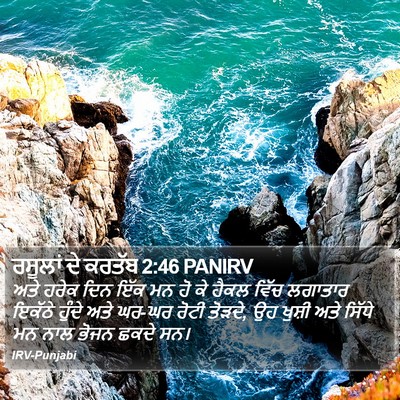 ਰਸੂਲਾਂ ਦੇ ਕਰਤੱਬ 2:46 PANIRV Bible Verse Image