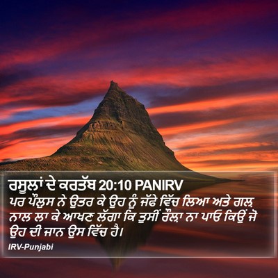 ਰਸੂਲਾਂ ਦੇ ਕਰਤੱਬ 20:10 PANIRV Bible Verse Image