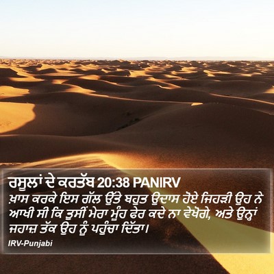 ਰਸੂਲਾਂ ਦੇ ਕਰਤੱਬ 20:38 PANIRV Bible Verse Image