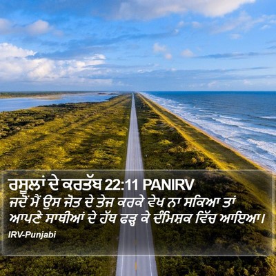 ਰਸੂਲਾਂ ਦੇ ਕਰਤੱਬ 22:11 PANIRV Bible Verse Image