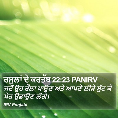 ਰਸੂਲਾਂ ਦੇ ਕਰਤੱਬ 22:23 PANIRV Bible Verse Image