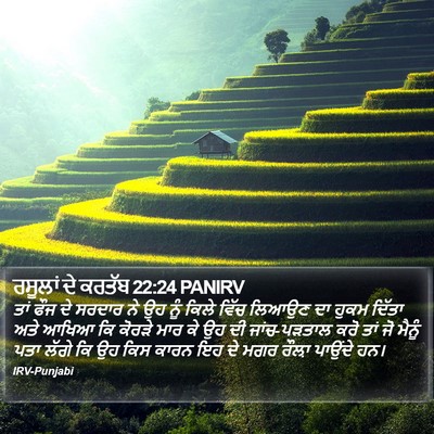 ਰਸੂਲਾਂ ਦੇ ਕਰਤੱਬ 22:24 PANIRV Bible Verse Image