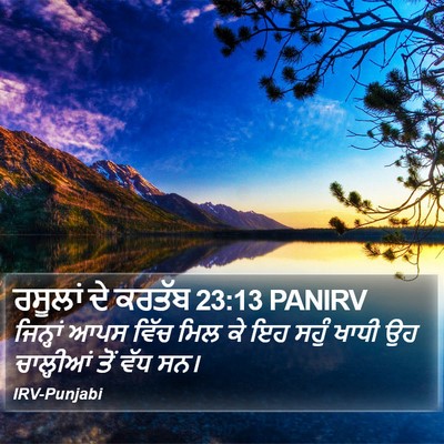 ਰਸੂਲਾਂ ਦੇ ਕਰਤੱਬ 23:13 PANIRV Bible Verse Image