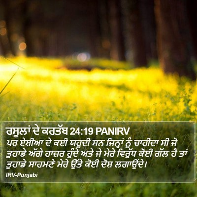 ਰਸੂਲਾਂ ਦੇ ਕਰਤੱਬ 24:19 PANIRV Bible Verse Image