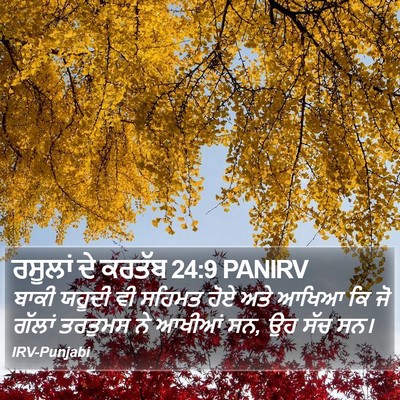 ਰਸੂਲਾਂ ਦੇ ਕਰਤੱਬ 24:9 PANIRV Bible Verse Image