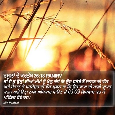 ਰਸੂਲਾਂ ਦੇ ਕਰਤੱਬ 26:18 PANIRV Bible Verse Image