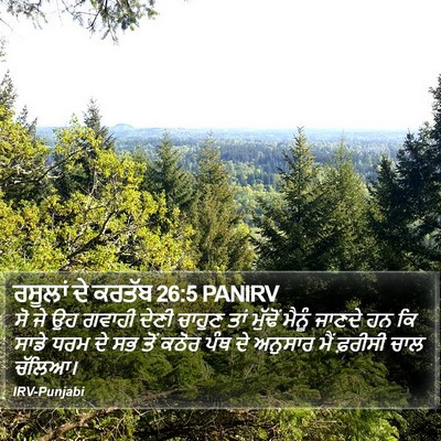 ਰਸੂਲਾਂ ਦੇ ਕਰਤੱਬ 26:5 PANIRV Bible Verse Image