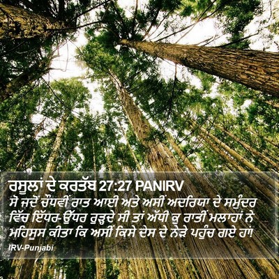 ਰਸੂਲਾਂ ਦੇ ਕਰਤੱਬ 27:27 PANIRV Bible Verse Image
