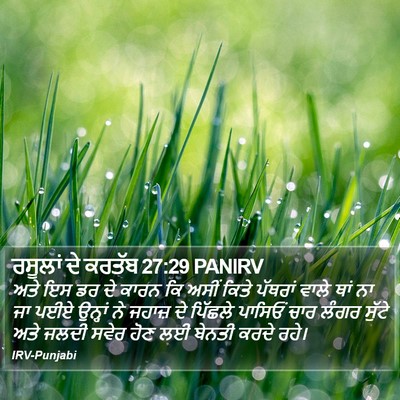 ਰਸੂਲਾਂ ਦੇ ਕਰਤੱਬ 27:29 PANIRV Bible Verse Image