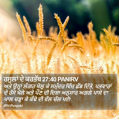 ਰਸੂਲਾਂ ਦੇ ਕਰਤੱਬ 27:40 PANIRV Bible Verse Image