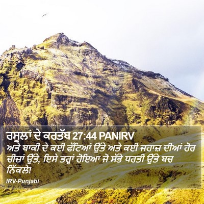 ਰਸੂਲਾਂ ਦੇ ਕਰਤੱਬ 27:44 PANIRV Bible Verse Image