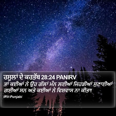 ਰਸੂਲਾਂ ਦੇ ਕਰਤੱਬ 28:24 PANIRV Bible Verse Image