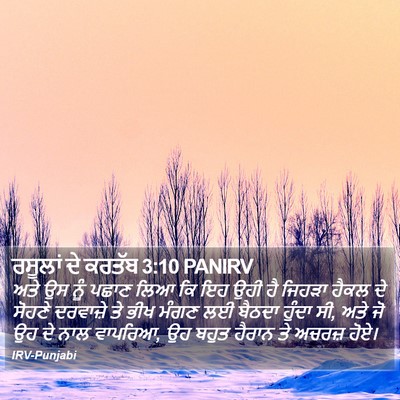 ਰਸੂਲਾਂ ਦੇ ਕਰਤੱਬ 3:10 PANIRV Bible Verse Image