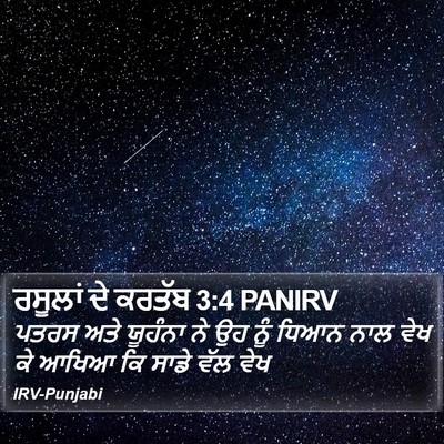 ਰਸੂਲਾਂ ਦੇ ਕਰਤੱਬ 3:4 PANIRV Bible Verse Image