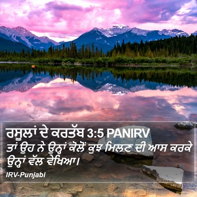 ਰਸੂਲਾਂ ਦੇ ਕਰਤੱਬ 3:5 PANIRV Bible Verse Image