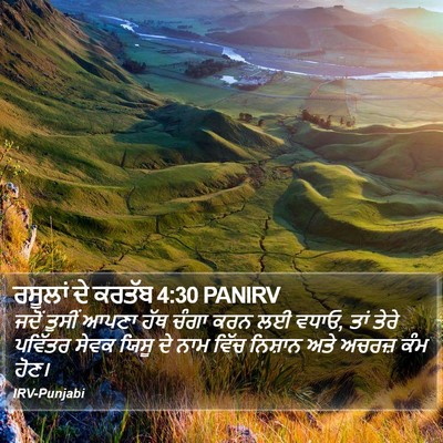 ਰਸੂਲਾਂ ਦੇ ਕਰਤੱਬ 4:30 PANIRV Bible Verse Image