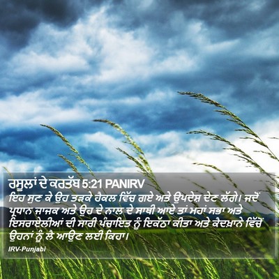 ਰਸੂਲਾਂ ਦੇ ਕਰਤੱਬ 5:21 PANIRV Bible Verse Image