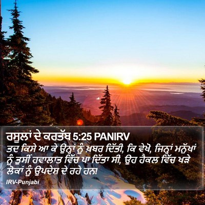 ਰਸੂਲਾਂ ਦੇ ਕਰਤੱਬ 5:25 PANIRV Bible Verse Image