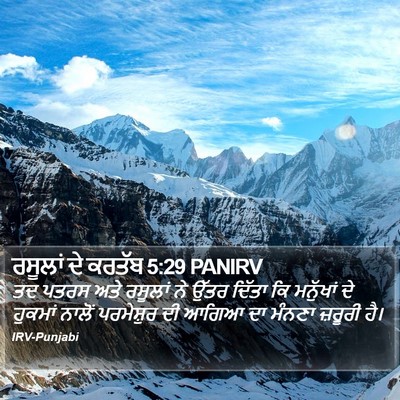 ਰਸੂਲਾਂ ਦੇ ਕਰਤੱਬ 5:29 PANIRV Bible Verse Image