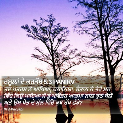 ਰਸੂਲਾਂ ਦੇ ਕਰਤੱਬ 5:3 PANIRV Bible Verse Image