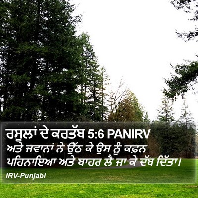 ਰਸੂਲਾਂ ਦੇ ਕਰਤੱਬ 5:6 PANIRV Bible Verse Image