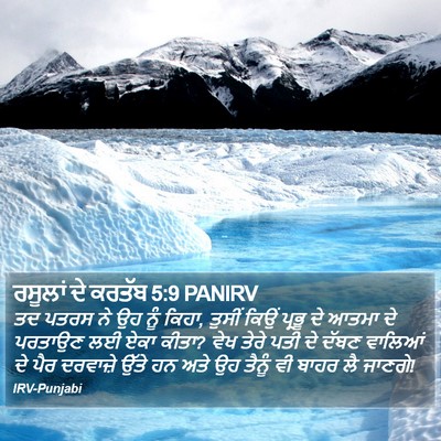 ਰਸੂਲਾਂ ਦੇ ਕਰਤੱਬ 5:9 PANIRV Bible Verse Image