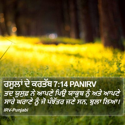 ਰਸੂਲਾਂ ਦੇ ਕਰਤੱਬ 7:14 PANIRV Bible Verse Image