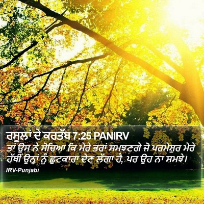 ਰਸੂਲਾਂ ਦੇ ਕਰਤੱਬ 7:25 PANIRV Bible Verse Image
