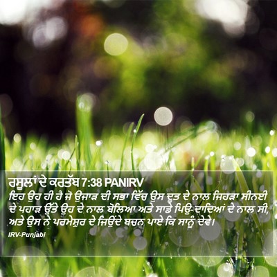 ਰਸੂਲਾਂ ਦੇ ਕਰਤੱਬ 7:38 PANIRV Bible Verse Image