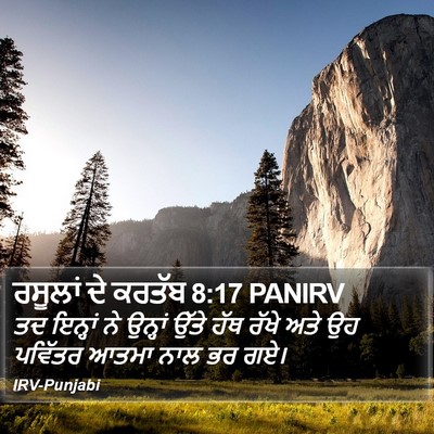 ਰਸੂਲਾਂ ਦੇ ਕਰਤੱਬ 8:17 PANIRV Bible Verse Image