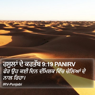 ਰਸੂਲਾਂ ਦੇ ਕਰਤੱਬ 9:19 PANIRV Bible Verse Image