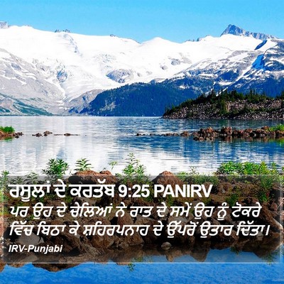 ਰਸੂਲਾਂ ਦੇ ਕਰਤੱਬ 9:25 PANIRV Bible Verse Image