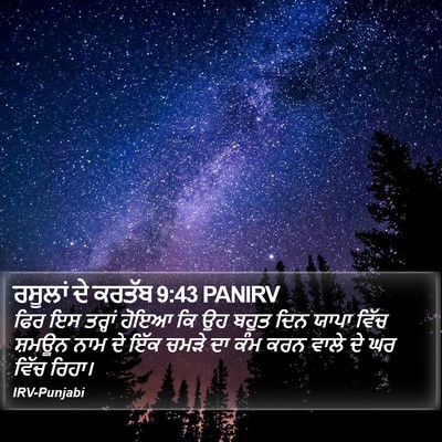 ਰਸੂਲਾਂ ਦੇ ਕਰਤੱਬ 9:43 PANIRV Bible Verse Image