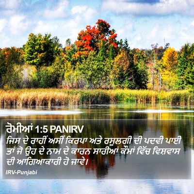 ਰੋਮੀਆਂ 1:5 PANIRV Bible Verse Image
