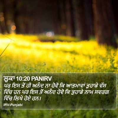 ਲੂਕਾ 10:20 PANIRV Bible Verse Image