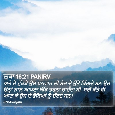 ਲੂਕਾ 16:21 PANIRV Bible Verse Image