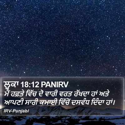 ਲੂਕਾ 18:12 PANIRV Bible Verse Image