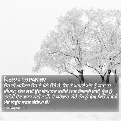 ਵਿਰਲਾਪ 1:9 PANIRV Bible Verse Image