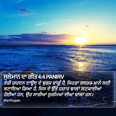 ਸੁਲੇਮਾਨ ਦਾ ਗੀਤ 4:4 PANIRV Bible Verse Image