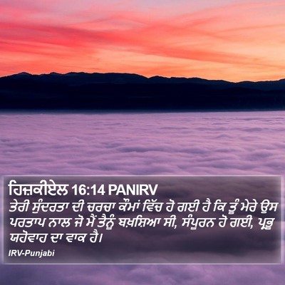 ਹਿਜ਼ਕੀਏਲ 16:14 PANIRV Bible Verse Image