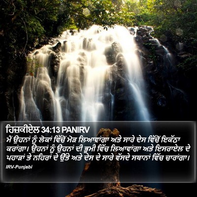 ਹਿਜ਼ਕੀਏਲ 34:13 PANIRV Bible Verse Image