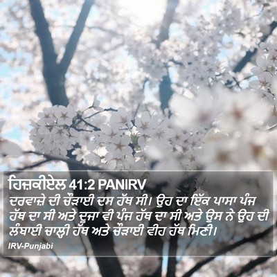 ਹਿਜ਼ਕੀਏਲ 41:2 PANIRV Bible Verse Image
