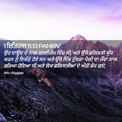 Picture 02 - 1 ਇਤਿਹਾਸ 11:13 PANIRV - ਉਹ ਦਾਊਦ ਦੇ ਨਾਲ - Bible Verse Picture