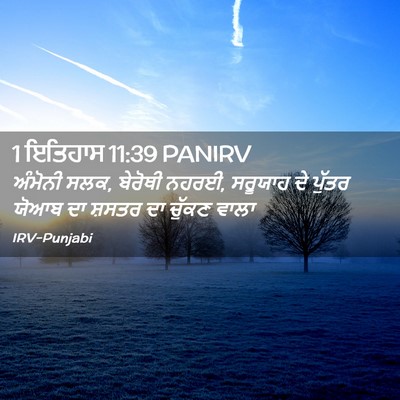 Picture 02 - 1 ਇਤਿਹਾਸ 11:39 PANIRV - ਅੰਮੋਨੀ ਸਲਕ, ਬੇਰੋਥੀ - Bible Verse Picture