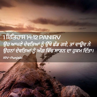 Picture 02 - 1 ਇਤਿਹਾਸ 14:12 PANIRV - ਉਹ ਆਪਣੇ ਦੇਵਤਿਆਂ - Bible Verse Picture