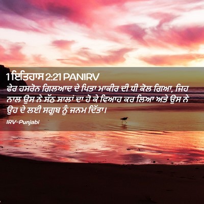 Picture 02 - 1 ਇਤਿਹਾਸ 2:21 PANIRV - ਫੇਰ ਹਸਰੋਨ ਗਿਲਆਦ ਦੇ - Bible Verse Picture