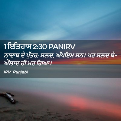 Picture 02 - 1 ਇਤਿਹਾਸ 2:30 PANIRV - ਨਾਦਾਬ ਦੇ ਪੁੱਤਰ: - Bible Verse Picture