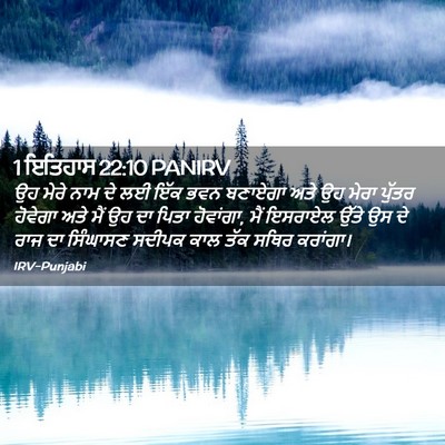 Picture 02 - 1 ਇਤਿਹਾਸ 22:10 PANIRV - ਉਹ ਮੇਰੇ ਨਾਮ ਦੇ ਲਈ - Bible Verse Picture