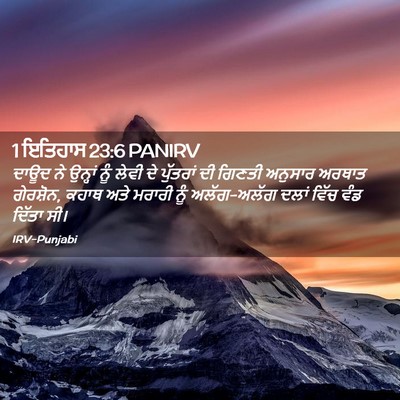 Picture 02 - 1 ਇਤਿਹਾਸ 23:6 PANIRV - ਦਾਊਦ ਨੇ ਉਨ੍ਹਾਂ ਨੂੰ - Bible Verse Picture